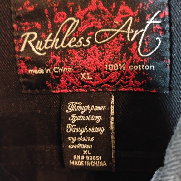 Ruthless Art Print Vintage Denim Jacket - Picture 14 of 16